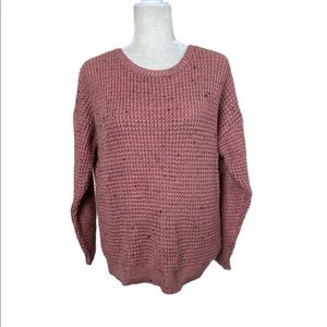 Topshop Mauve Chunky Knit Crew Neck Sweater Size 6